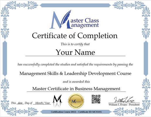 High-quality visual preview image or mockup of the Master Certificate 